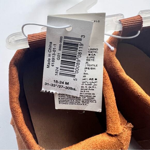 Old Navy Baby Cognac Color Fringe Detail Moccasins Sz 18-24 M - Picture 6 of 8